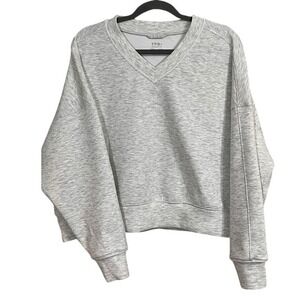 YPB‎ Abercrombie Activewear Sweatshirt Gray V Neck Long Sleeve Pullover Top XL